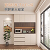 Mi Xin Pet Home Antique Solid Wood Sideboard Against the Wall Integrated Multi-Function Storage Cabinet Wine Cabinet Guest Restaurant Chinese Tea High Cabinet G Type Length 160cm Cream White + Walnut Double Door