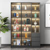 Kezitu living room glass multi-functional wine cabinet wall-mounted integrated display cabinet household light luxury high-end shelf wooden transparent high luxury gray 3