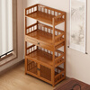 Baizhong tea rack storage rack bamboo non-solid wood tea rack storage cabinet living room small Bogu rack tea room multi-layer tea set rack three-layer simple style 50 long