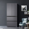 Haier refrigerator produces 485 liter French style multi-door four-door 594mm ultra-thin body with first-class energy efficiency dual-frequency air-cooled frost-free large capacity and can be embedded in household refrigerator Leader 594mm ultra-thin + black gold purification + three-speed temperature change + first-class dual frequency conversion