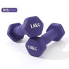 Plastic dipped dumbbell hexagonal dumbbell for women's home fitness slimming buttock training chest exercise training plastic dark purple 2.5KG *2 pieces