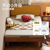 Genji Wood Language Children's Furniture Children's Bed Solid Wood Single Children's Bed Kumquat Yellow Soft Relying Youth Montessori Platform Bed Floor Bed 1.2*2 Meters