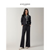 Jiuzi Annako fashionable relaxed sports style striped shawl wide leg pants sweatshirt suit for women 2025 autumn new style Zhangqing XL