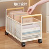 Lin's boy's work station bag artifact schoolbag storage basket trolley book placement basket removable bookcase under the table shelf box white large - with wheels