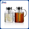 Bincoo coffee cold brew kettle household glass cold kettle large capacity coffee pot cold brew fruit teapot ice brew kettle square cold brew kettle 1200ml*2