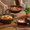 Jiwu Forest Claypot Rice, Yellow Braised Chicken, Ceramic Soup and Stew Casserole, Wide Mouth Casserole, High Temperature Resistant, Dry Burning, No Crack, 2.5L