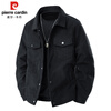 Pierre Cardin work jacket men's autumn and winter trendy casual lapel thickened corduroy jacket men's clothing beige XL