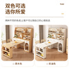 Maixiu solid wood sideboard and dining table integrated retractable and foldable small apartment living room home wall wine cabinet storage rack solid wood sideboard 120CM + retractable dining table-log cream color