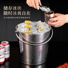 Ji Jinheng Internet celebrity ice bucket household stainless steel ice bucket bar KTV champagne beer red hotel supplies snack bucket commercial silver ice bucket handle 0.75L