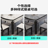Shanglin spring dining table light luxury high-end dining table all solid wood dining table folding dining table home slate table #606 four-track all solid wood