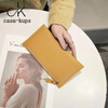 Casa-kups new genuine leather long wallet women's simple casual zipper wallet for mobile phone soft cowhide wallet yellow