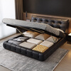 Fatima Lawrence Cloud Leather Bed Master Bedroom Large Bed Soft Covered Wedding Bed Italian Minimalist Double High Box Bed Single Bed 1.8*2 Meter Frame Bed Stable and Not Shaking