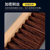 Bristle floor brush, long handle, brown bristle floor brush, soft bristles, non-shedding, home kitchen, truck, canteen, swimming pool, bathroom, toilet floor cleaning brush, a complete set of wooden pole + iron + brush head, small size 20 cm pure rice dumpling silk cleaning brush