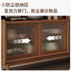 YMOGHOUSE includes installation, solid wood sideboard, wall-mounted, multifunctional storage cabinet, storage cabinet, home living room storage cabinet, walnut color 160*40*141CM