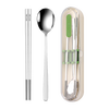 Tang Zong Chopsticks 3-piece stainless steel portable tableware set (crystal glass transparent) high-looking portable chopsticks and spoon set