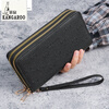 Kangaroo (KANGAROO) Light Luxury Long Women's Wallet 2025 New Fashion Large Capacity Mom Wallet Double Zipper Clutch Mobile Phone Bag Black