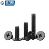 Guwanji 304 stainless steel black cross flat head screws CM large flat head thin head computer screws M2-M6 M2*2 200 pieces