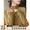 Double-sided velvet half turtleneck bottoming shirt for women 2025 new velvet thickened long-sleeved top for autumn and winter, can be worn inside or outside 917-Apricot 2XL Recommended 125-140 catties
