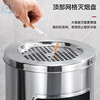 Cigarette butt trash can, stainless steel smoking room ashtray trash can, hotel lobby vertical peel box integrated public office, square sanded with iron inner bucket