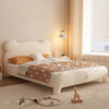 Cream style bear leather bed small apartment second bedroom single bed 1.5 meters children's bed boy girl princess bed new style bed + 20cm spring brown cushion free installation 1200mm*2000mm frame structure