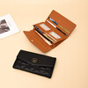 Kangaroo Women's Long Wallet Women's Tri-fold Large Capacity New Multi-card Slot Diamond Coin Purse ID Card Holder Mobile Phone Bag Black