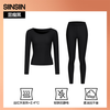 SIINSIIN Exclusive Women's 2025 Skin Beauty Clothes Autumn and Winter Heating Warm Underwear Warm Leather Autumn Clothes and Autumn Pants Set Slimming Black M
