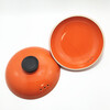 Universal ceramic casserole lid for chefs, electric stew pot, soup pot accessories, stew pot, earthen pot with lid, 26.2-26.5cm, slotless orange