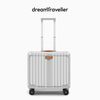 Dream Traveler's New Trolley Case Front Opening Small Suitcase Aluminum Frame Boarding Case Suitcase Men's and Women's 18-inch Elephant Gray
