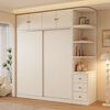 Jiuya package installation wardrobe bedroom home sliding door cream style combination cabinet practical wardrobe wooden large wardrobe 100*200*50 main cabinet