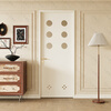French retro Internet celebrity white hole door aluminum alloy bathroom toilet door kitchen bedroom door glass flat door skin white/single package (installation included)