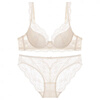 Victoria's style sexy secret French lace underwear for women push up small breasts thin anti-sagging sexy bra set apricot suit 75B 34