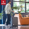 CROWN Trolley Case Zipper Aluminum Frame Suitcase Universal Wheel Front Opening Cover Side Opening Suitcase Travel Case 5278 Iron Gray Zipper 25 inches Need to be checked in