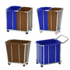 Linen cart hotel guest room service cart laundry room dry cleaning shop stainless steel cart storage recycling cart thickened disassembly tapered (blue) linen cart 5-inch tile wheel