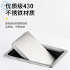 Stainless steel embedded countertop cover, square black swing cover, hidden trash can decorative cover under the sink, round part customized D270G430 two-piece set