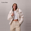 Calvin KleinJeans25 autumn and winter new women's soft 90 velvet casual commuting cck embroidered stand collar hooded down jacket