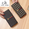 Casa-kupsCK genuine leather wallet women's thin 2025 new niche design large capacity wallet card holder long mobile phone bag two SG gray 10 card slots - can hold mobile phones