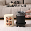 Baiyite trash can household 2025 new model living room kitchen bedroom removable high-value cartoon cute sanitary bucket with wheels large round trash can without lid and wheels