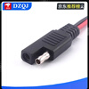SAE line solar power cord solar cell plug wire male bus wire photovoltaic connection adapter black male 18AWG wire total length 15CM
