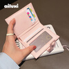 Ailuxi Cute Bear Women's Short Coin Purse Fashionable and Exquisite Compact Card Holder Wallet Two-in-One Birthday Gift for Girls