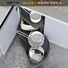 Funwudou Customized Kitchen Cabinet Space Aluminum Corner Basket Damped Rotating Storage Corner UFO Little Monster Turntable Model A 800 Cabinet Left Pull-Out Double-Layer Opening Type