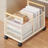 Lin's boy's work station bag artifact schoolbag storage basket trolley book placement basket removable bookcase under the table shelf box white large - with wheels