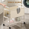 Wooden bottle dirty clothes basket trolley storage rack bedroom bedside clothes storage rack multi-functional sandwich snack storage rack dirty clothes basket trolley white 40cm