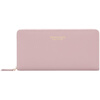Casa-kups long women's hand wallet card bag zipper wallet new white simple fashion solid color multi-card slot versatile pink dark pink