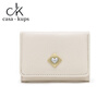 Casa-kupsCK Korean version of the new sweet girly heart mini folding short wallet student niche short wallet off-white