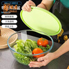 Bangan household transparent glass noodle bowl and basin, salad bowl, microwave oven-resistant high temperature baking bowl 4500ML +2700ML (with a lid), high borosilicate tempered glass bowl, microwaveable