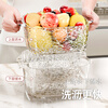 Sailotou double-layer washing and draining basket new home living room coffee table fruit plate thickened vegetable washing basket transparent silver small + medium size