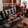 Lin's Home Leather Sofa 2025 New First Layer Cowhide Living Room Straight Row Italian Medieval Style Sofa Big Black Bear PS632