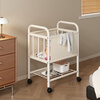 Wooden bottle dirty clothes basket trolley storage rack bedroom bedside clothes storage rack multi-functional sandwich snack storage rack dirty clothes basket trolley white 40cm