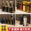 Runkai hotel lobby stainless steel trash can commercial office building vertical elevator corridor KTV sanitary bucket with ashtray small waist black gold