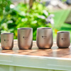 SACHUI double-layer titanium cup outdoor picnic tableware handleless portable camping light pure titanium tea cup water cup office coffee cup 240ML pure titanium double-layer straight cup